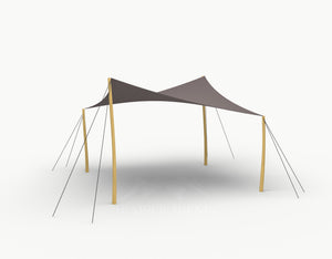 Cocktail Stretchtent 4 x 4 meter Robinia - Complete Set - Taupe