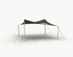 Cocktail Stretchtent 5 x 5 meter Douglas - Complete Set - Dark Olive