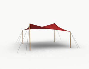 Cocktail Stretchtent 5 x 5 meter Douglas - Complete Set - Red