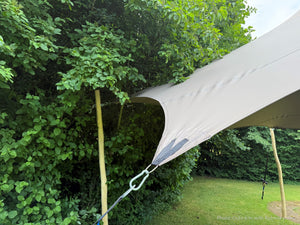 Octo Stretchtent 6 meter - photo of the 6 m tent with Robinia poles
