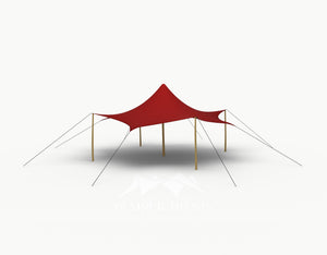 Octo Stretchtent 8 meter "Robinia" - Complete Set - Red