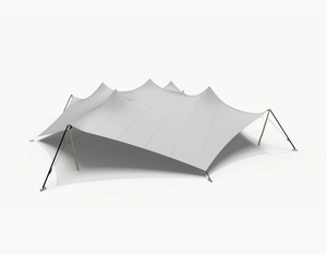 Octo stretch tent 20 m - Grey (render shown with Robinia poles; this set has Douglas poles)
