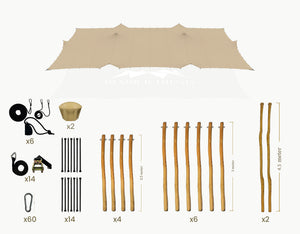 Stretchtent 15 × 10.5 meter Robinia – Complete Set