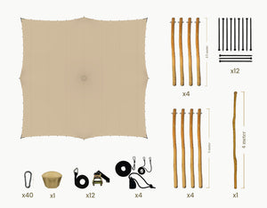 Stretchtent 10.5 × 10 meter Robinia – Complete Set