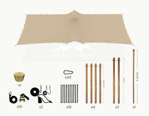 Stretchtent 10.5 × 5 meter Douglas – Complete Set