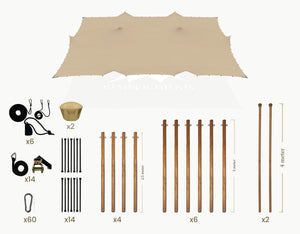 Stretchtent 12 × 10.5 meter Douglas – Complete Set