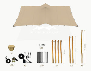 Stretchtent 7.5 × 5 meter Robinia – Complete Set