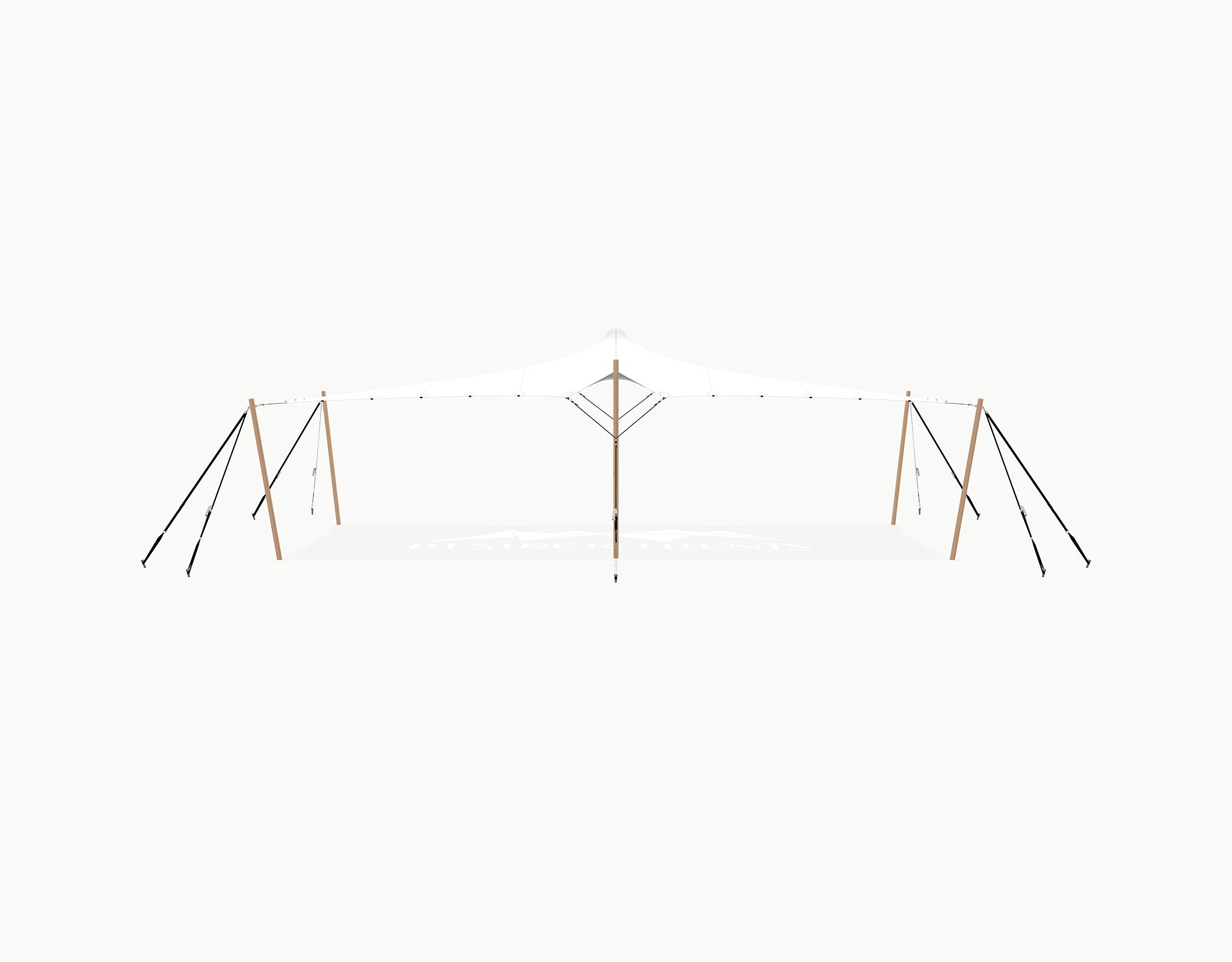 Stretchtent 10.5 × 5 meter "Douglas" White – Complete Set