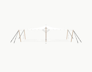 Stretchtent 10.5 × 5 meter Douglas – Complete Set - White