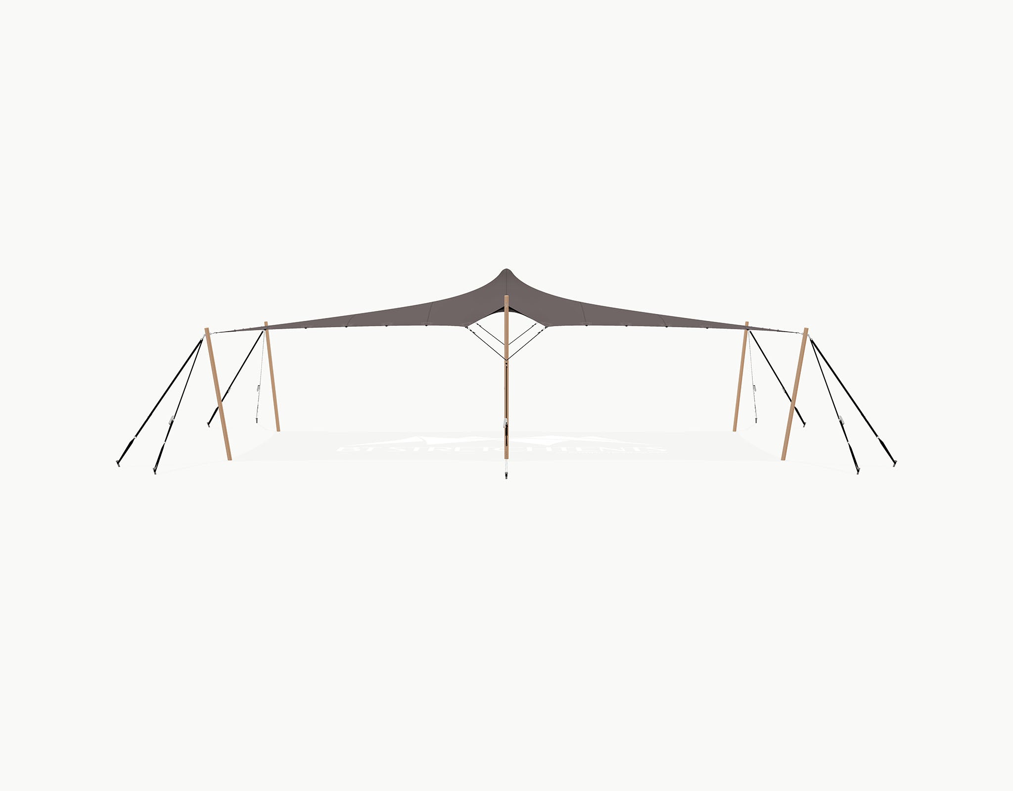 Stretchtent 10.5 × 5 meter "Douglas" Taupe – Complete Set