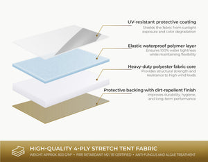 Cocktail Stretchtent 4 x 4 meter Douglas - Complete Set