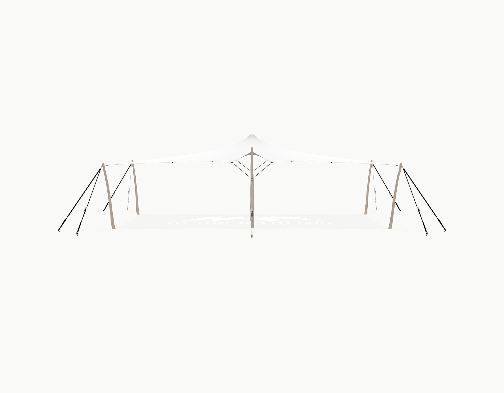 Stretchtent 10.5 × 5 meter "Robinia" White Opaque – Complete Set