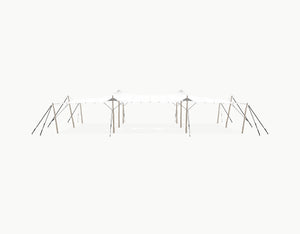 Stretchtent 15 × 10.5 meter Robinia – Complete Set - White Opaque