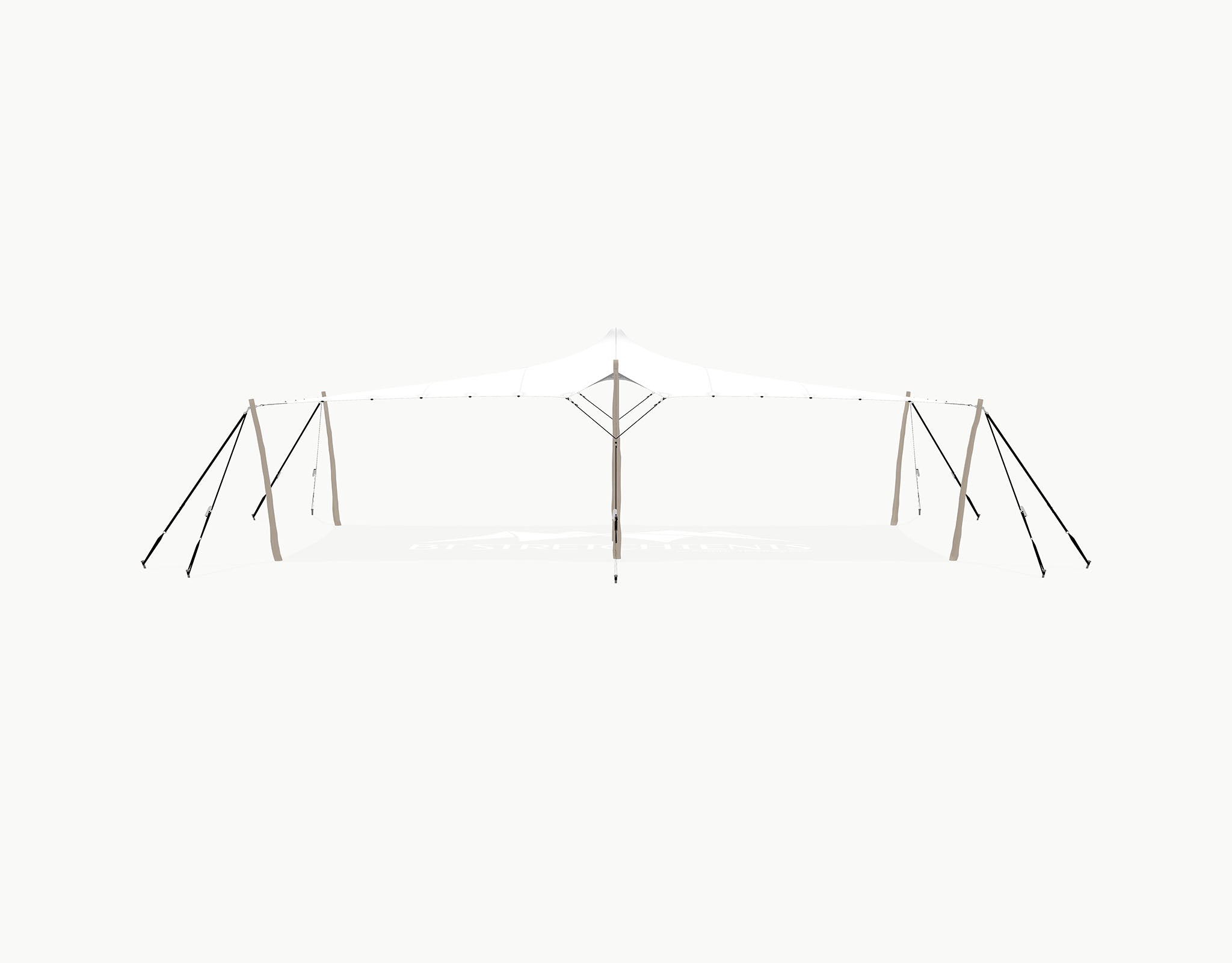 Stretchtent 10.5 × 5 meter "Robinia" White – Complete Set