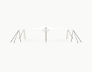 Stretchtent 10.5 × 5 meter Robinia – Complete Set - White