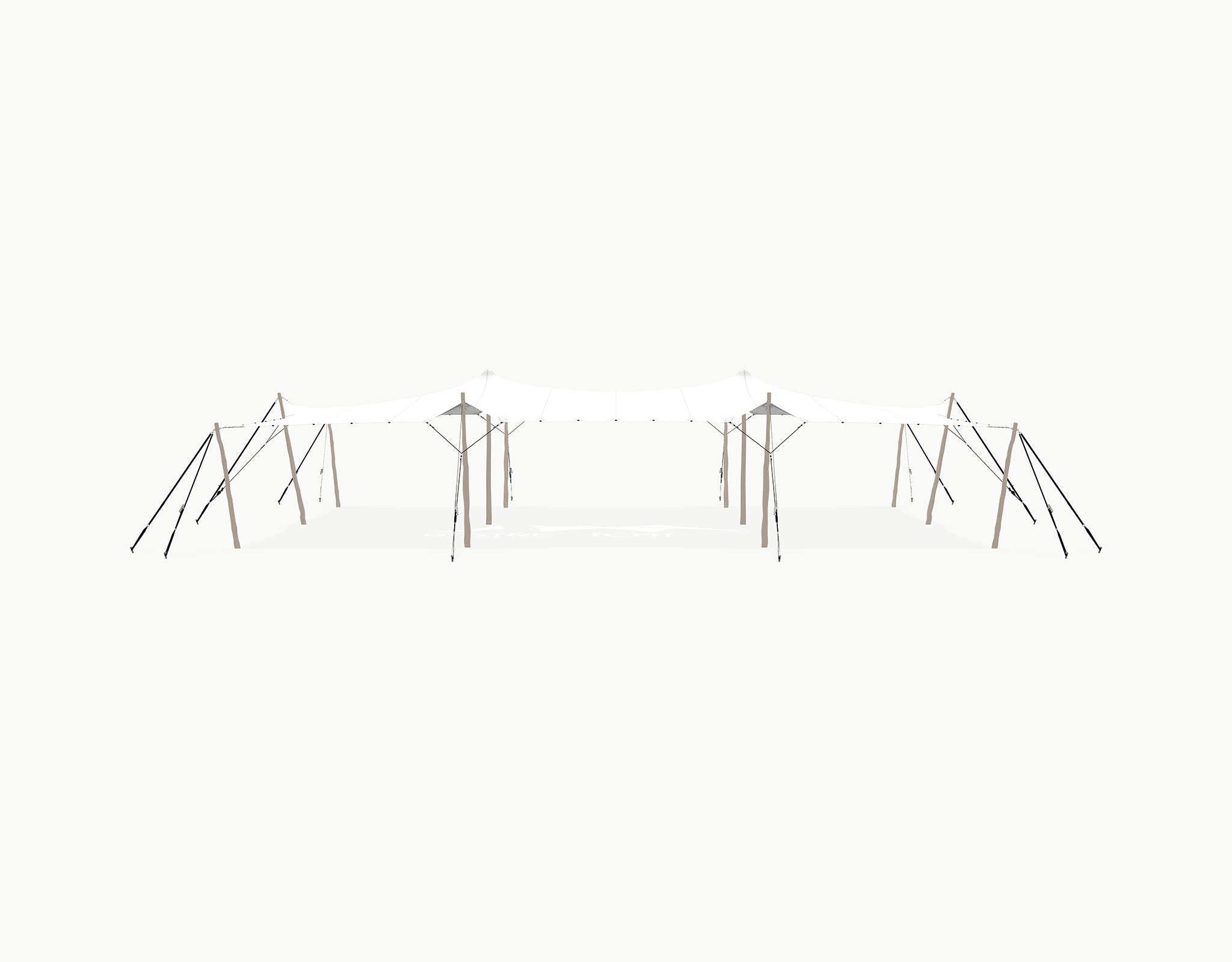 Stretchtent 15 × 10.5 meter "Robinia" White – Complete Set