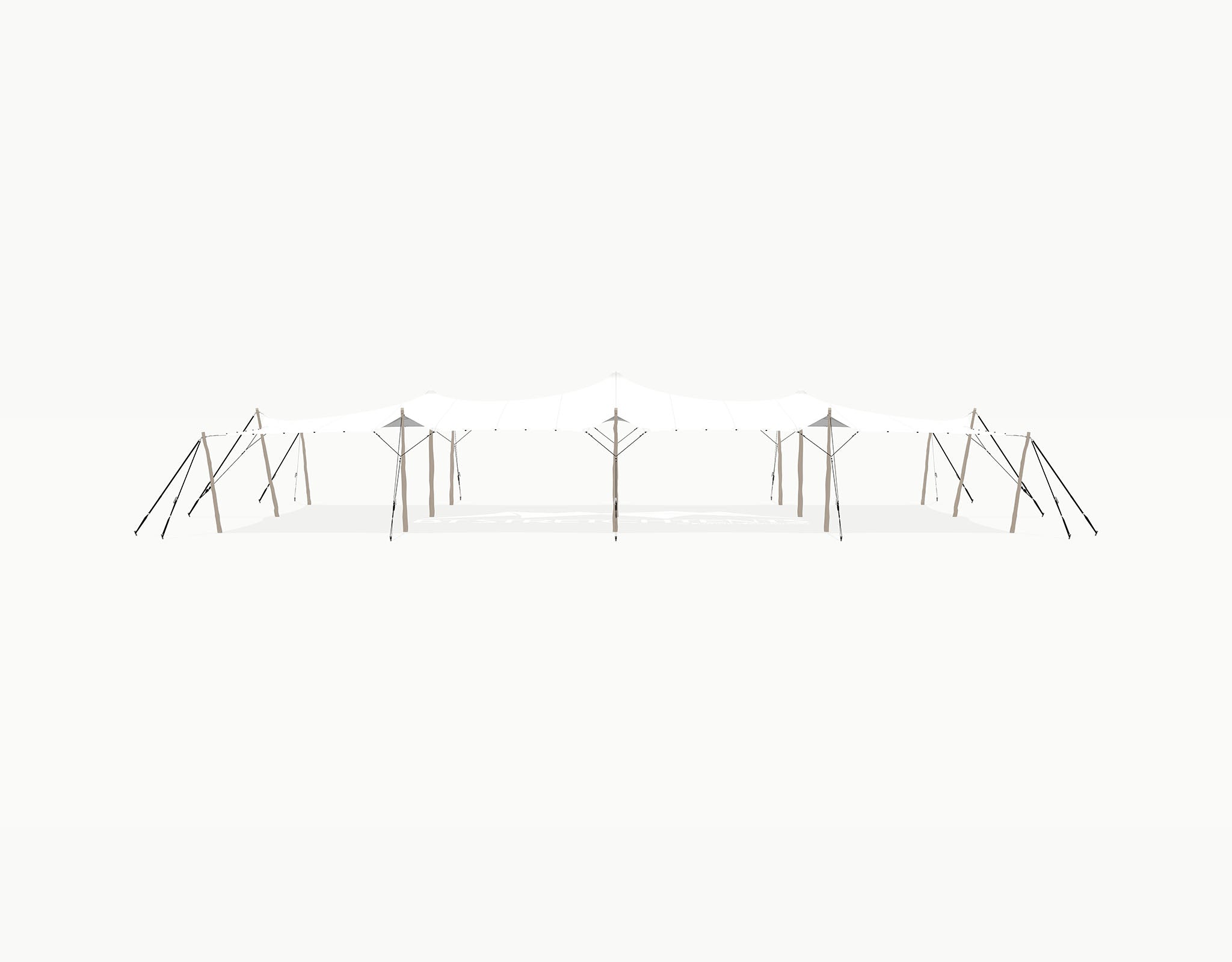 Stretchtent 19.5 × 10.5 meter "Robinia" White – Complete Set