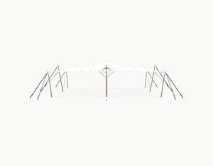 Stretchtent 10.5 × 10 meter Robinia – Complete Set - White