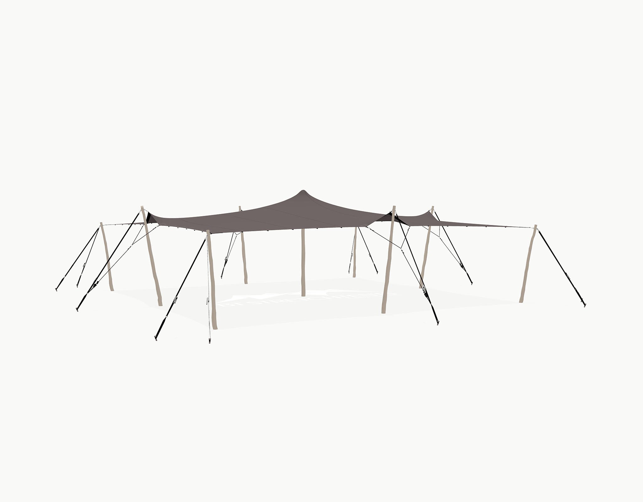 Stretchtent 10.5 × 10 meter "Robinia" Taupe – Complete Set