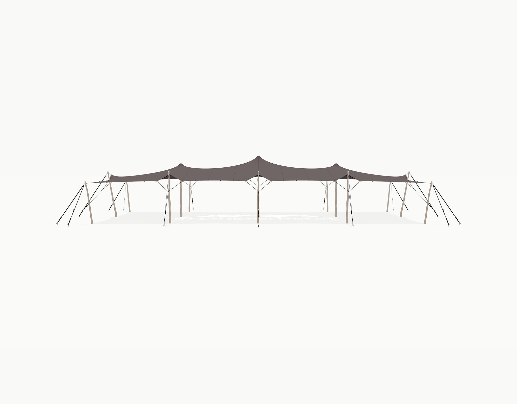 Stretchtent 19.5 × 10.5 meter "Robinia" Taupe – Complete Set