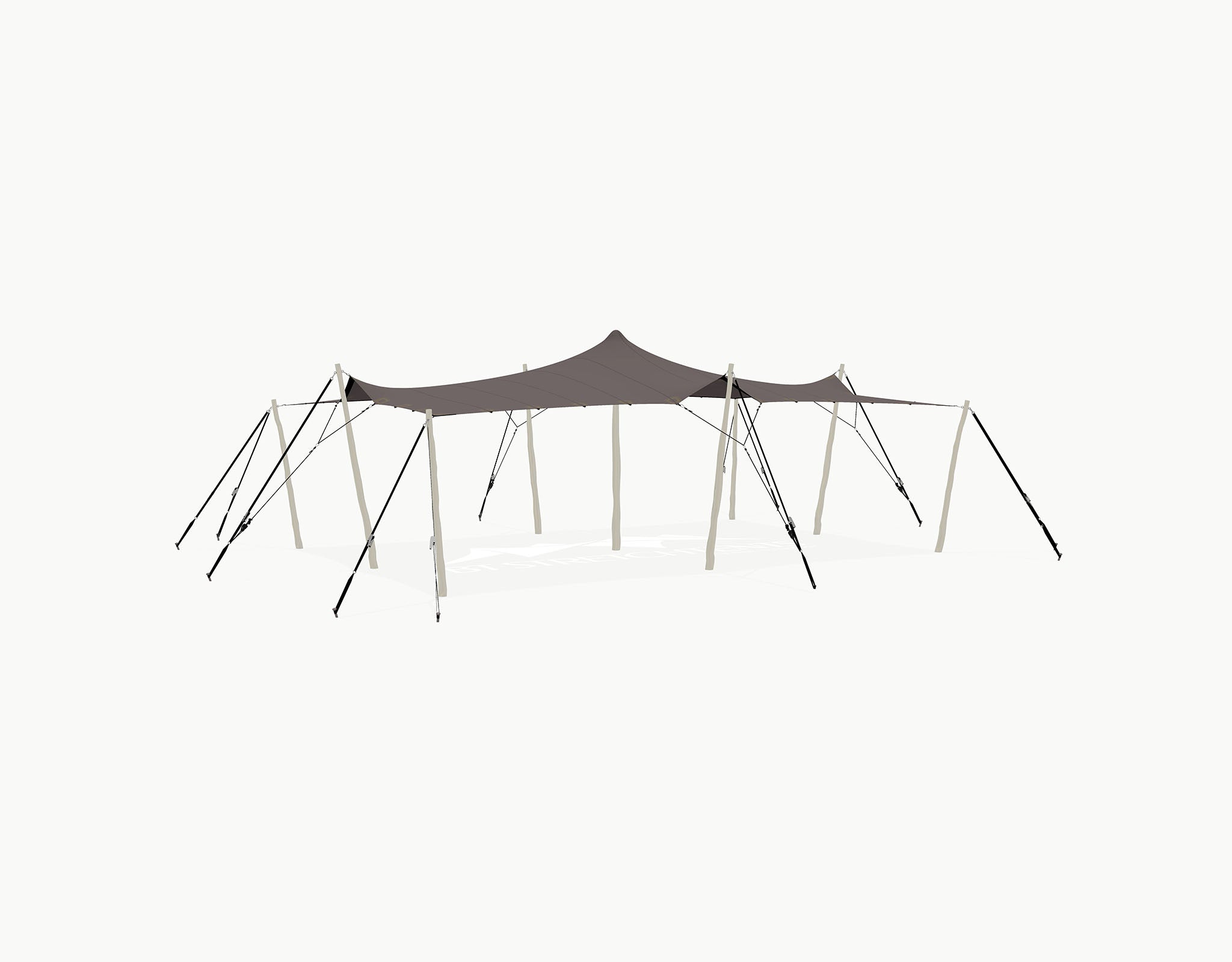 Stretchtent 9 × 6 meter "Robinia" Taupe – Complete Set