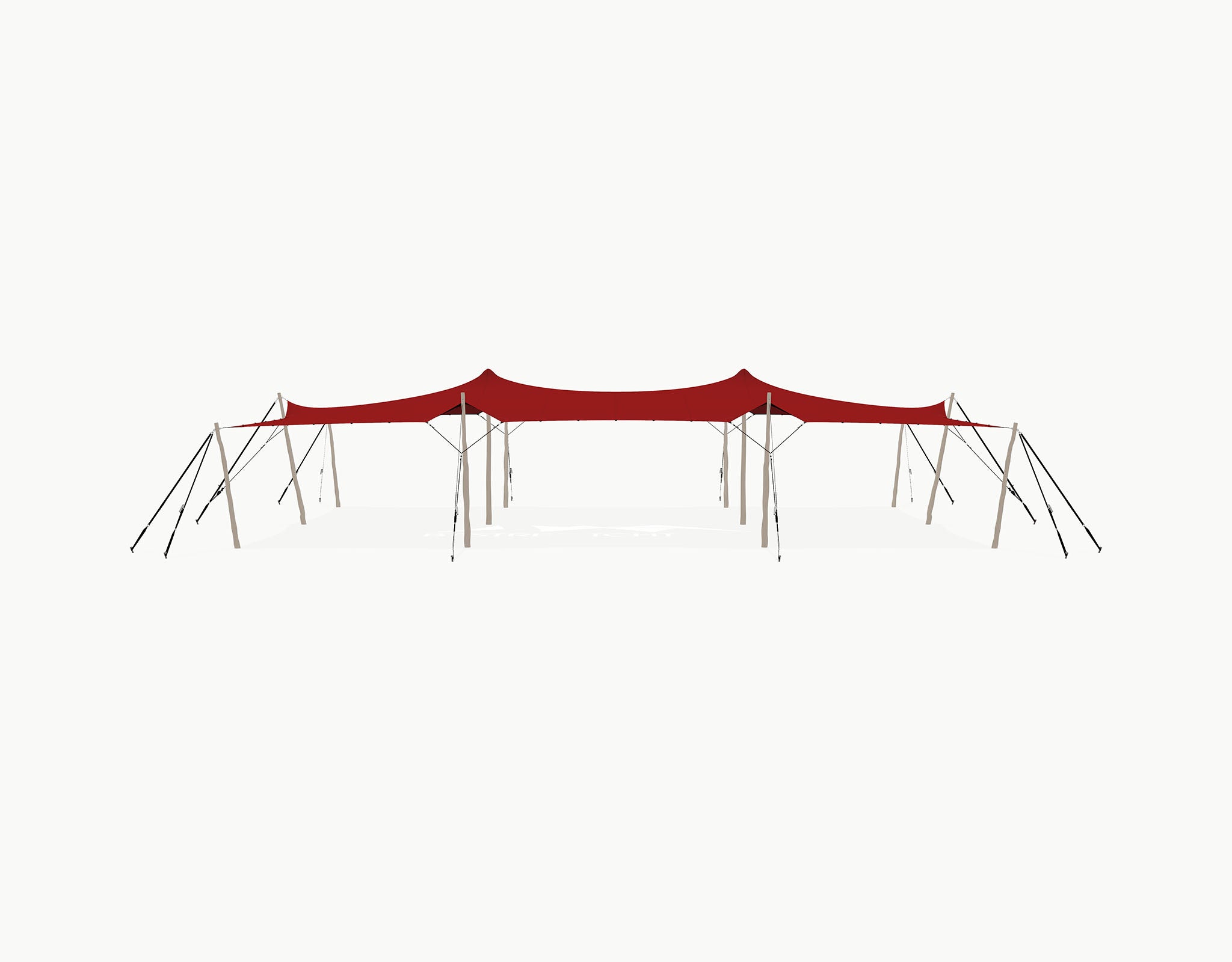 Stretchtent 15 × 10.5 meter "Robinia" Red – Complete Set