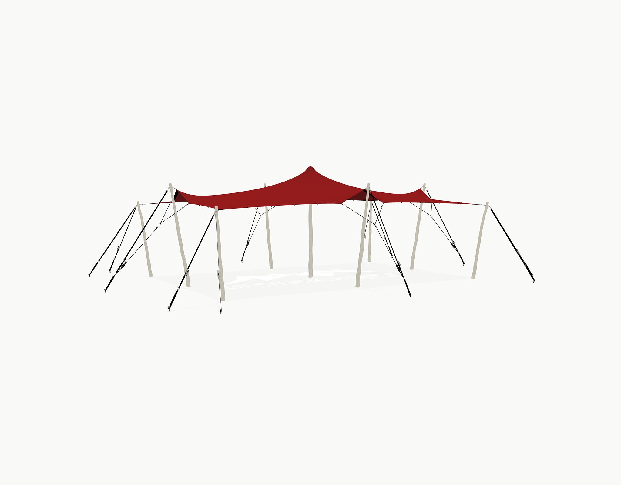 Stretchtent 9 × 6 meter "Robinia" Red – Complete Set