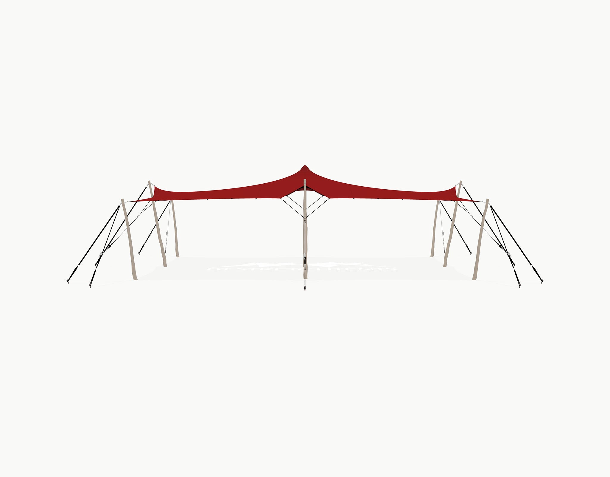 Stretchtent 10.5 × 7.5 meter "Robinia" Red – Complete Set