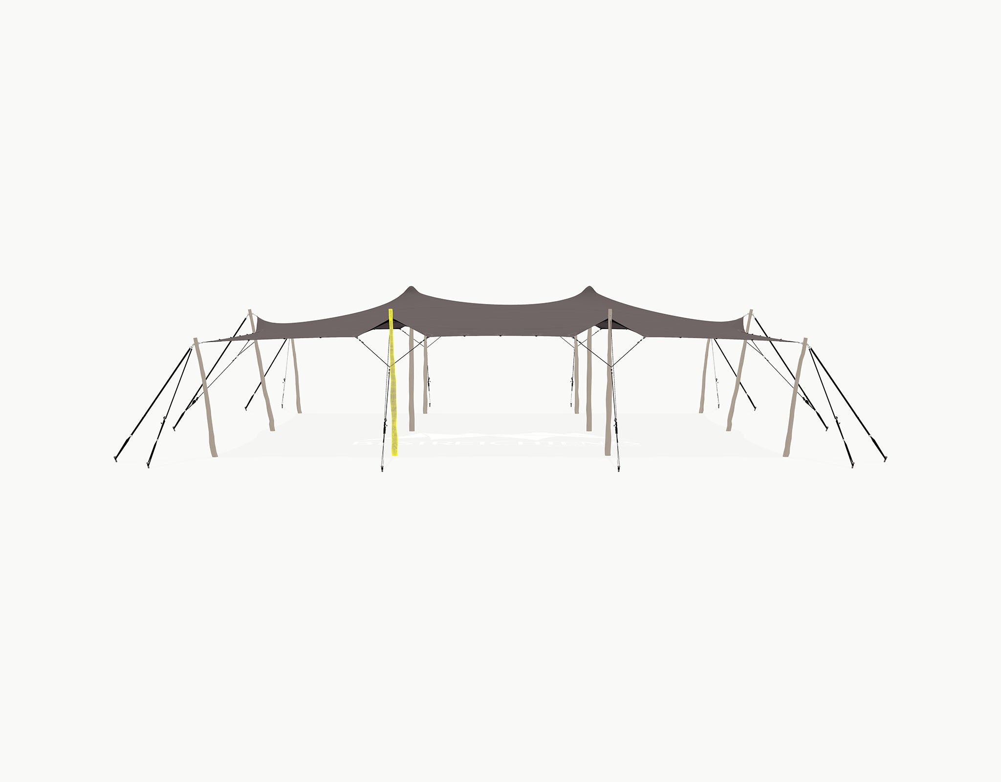 Stretchtent 12 × 10.5 meter "Robinia" Taupe – Complete Set