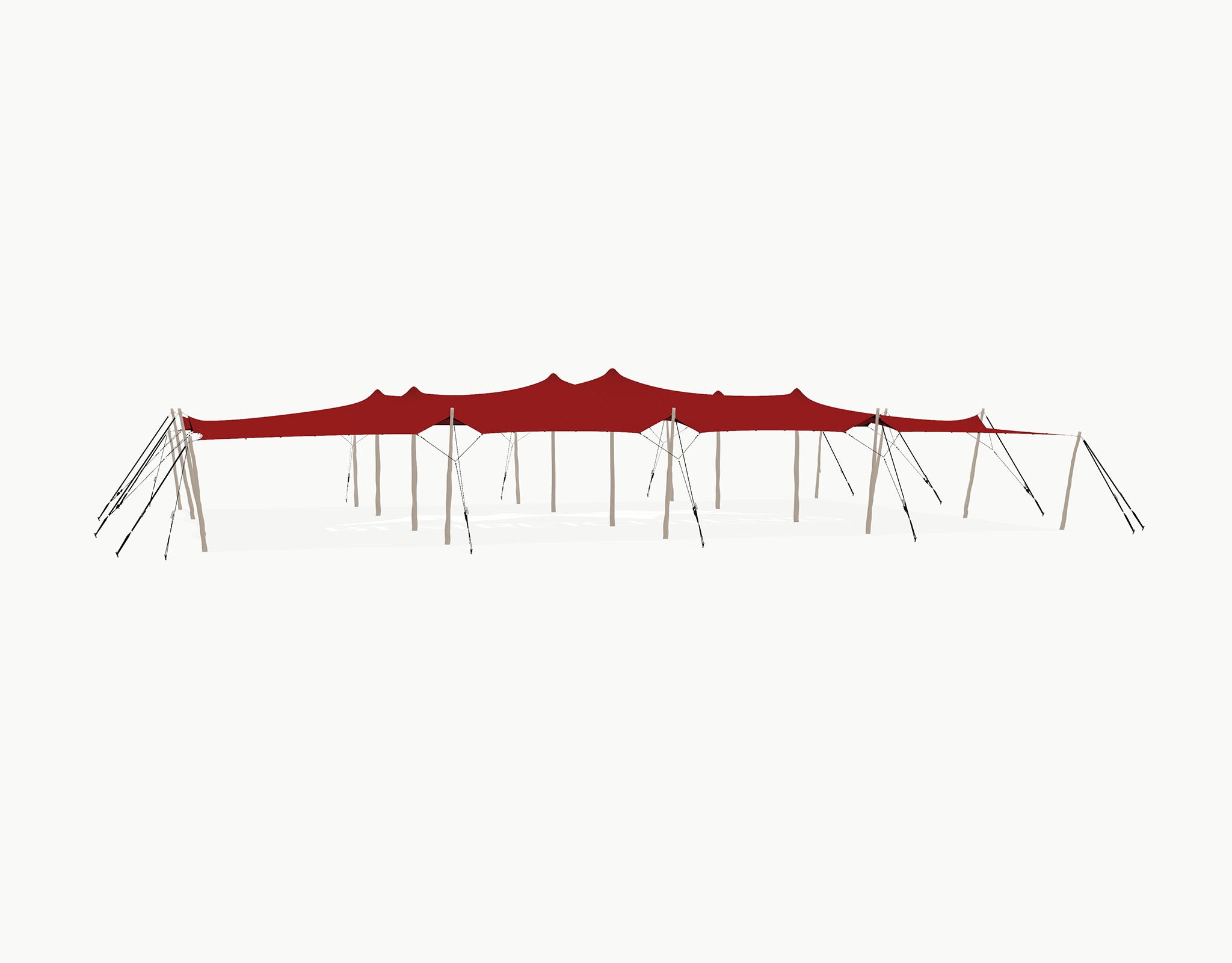 Stretchtent 21 × 15 meter "Robinia" Red – Complete Set