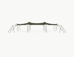 Stretchtent 15 × 10.5 meter Robinia – Complete Set - Dark Olive