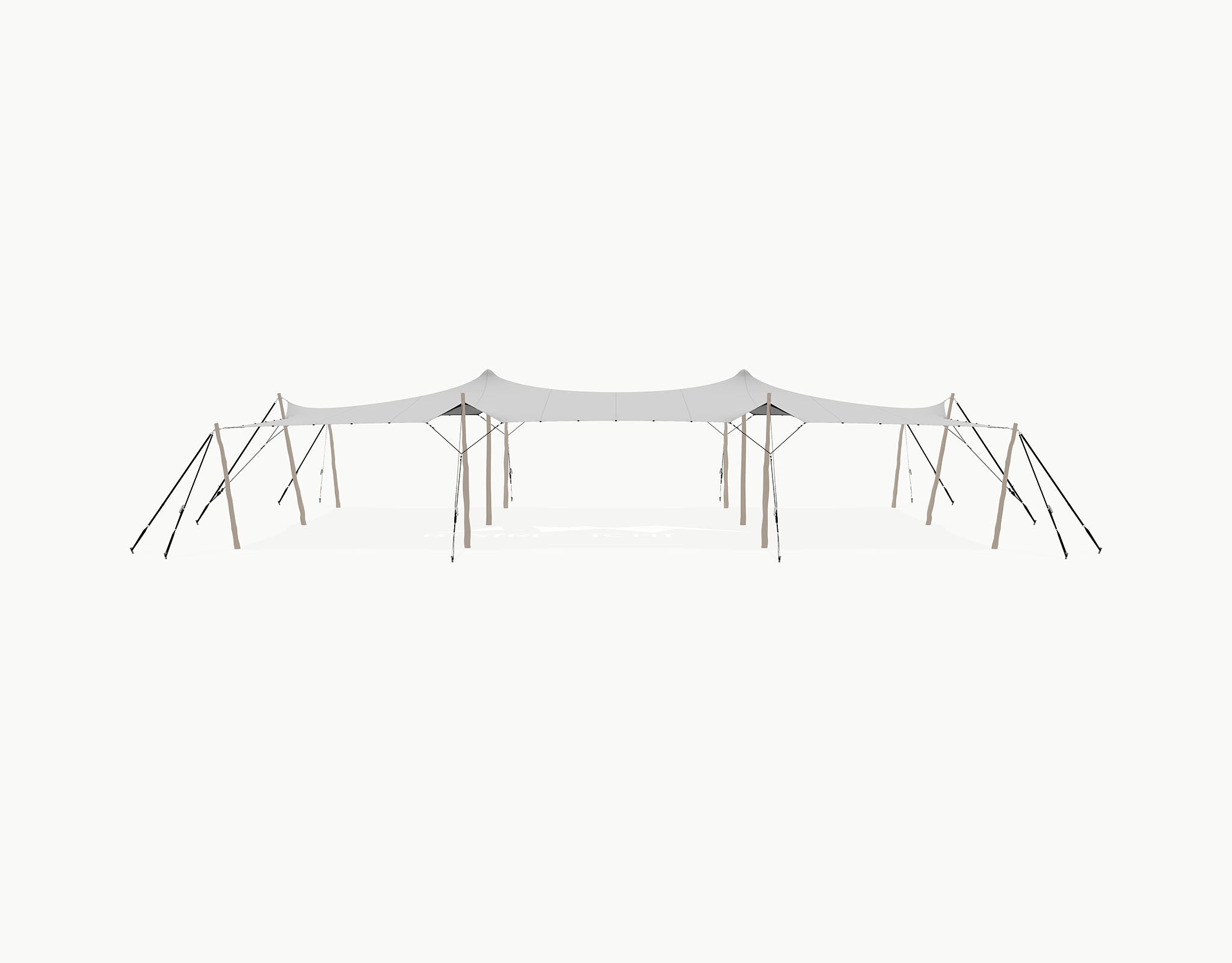 Stretchtent 15 × 10.5 meter "Robinia" Grey – Complete Set