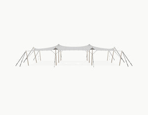 Stretchtent 15 × 10.5 meter Robinia – Complete Set - Grey