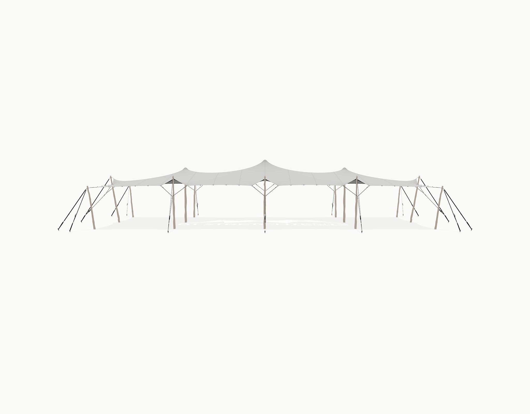 Stretchtent 19.5 × 10.5 meter "Robinia" Grey – Complete Set