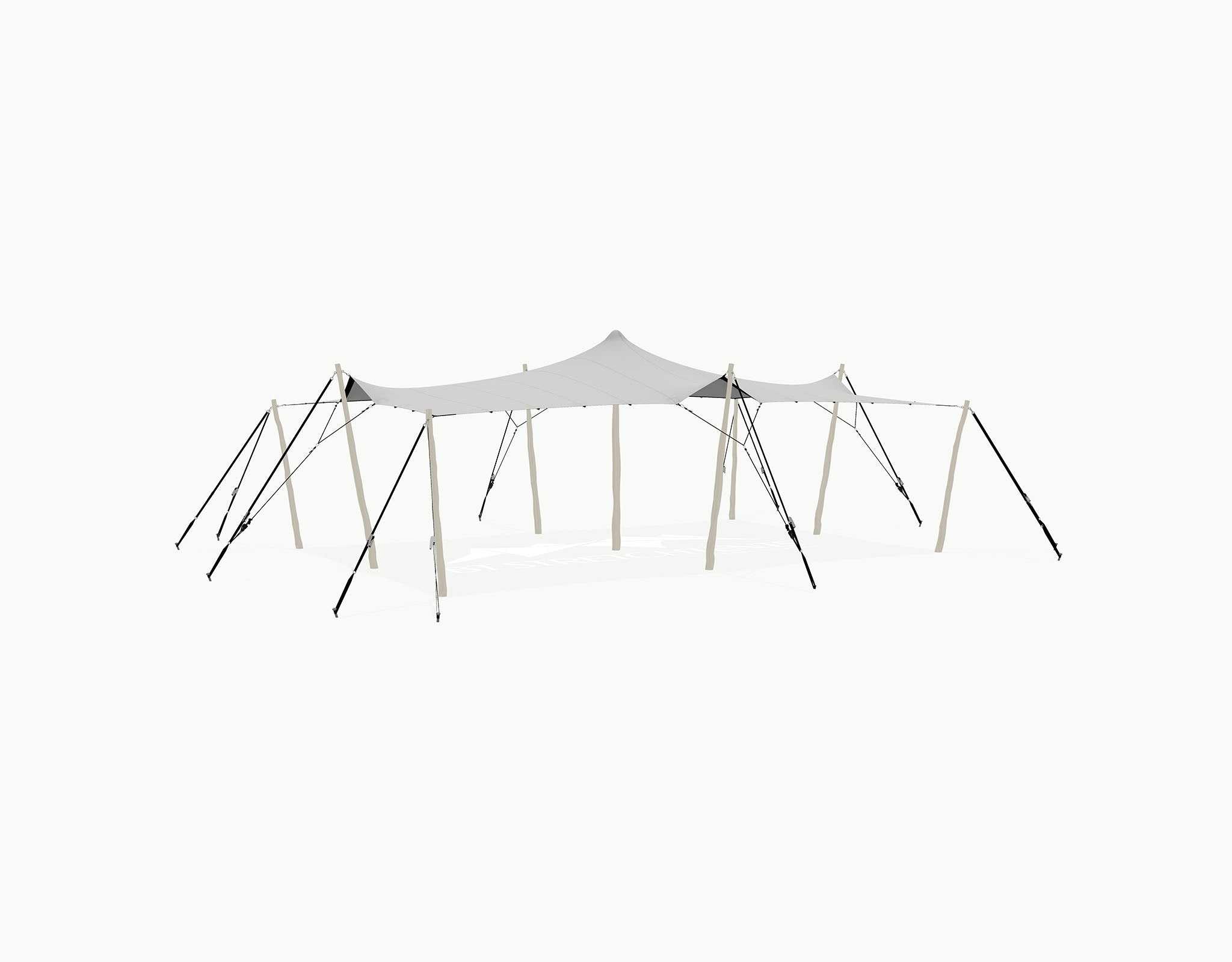 Stretchtent 9 × 6 meter "Robinia" Grey – Complete Set