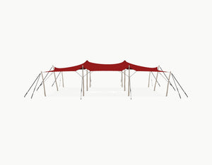 Stretchtent 12 × 10.5 meter Robinia – Complete Set - Red
