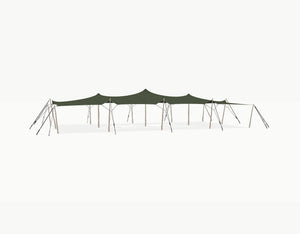 Stretchtent 19.5 × 10.5 meter Robinia – Complete Set - Dark Olive