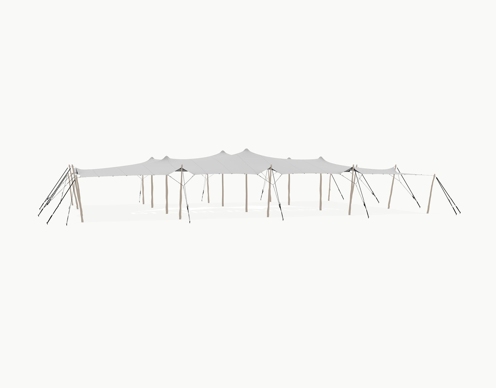 Stretchtent 21 × 15 meter "Robinia" Grey – Complete Set