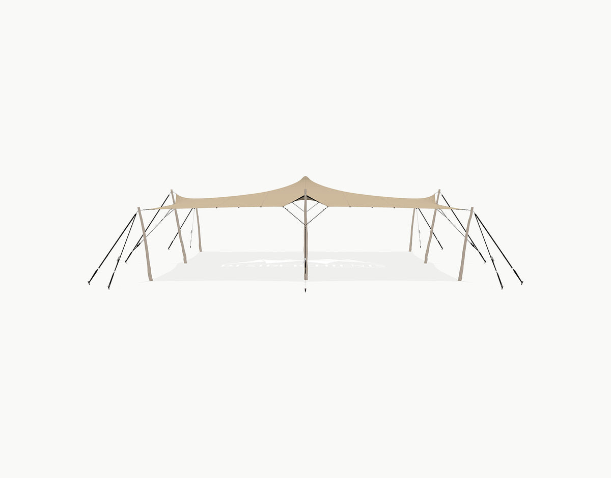 Stretchtent 10.5 × 10 meter Robinia – Complete Set - Chino