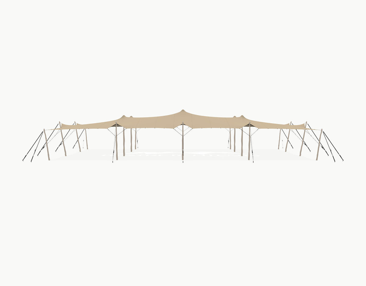 Stretchtent 21 × 15 meter Robinia – Complete Set - Chino
