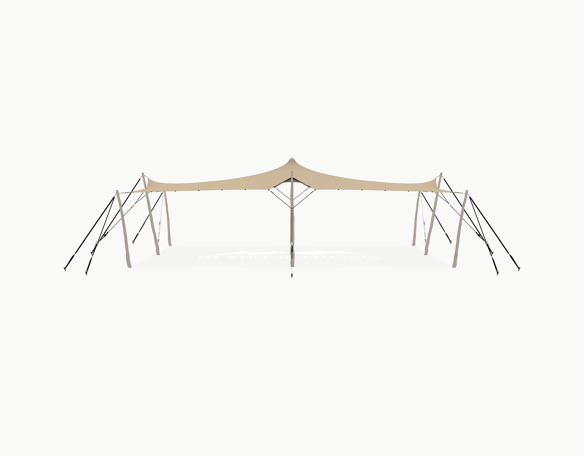 Stretchtent 10.5 × 7.5 meter "Robinia" Chino – Complete Set