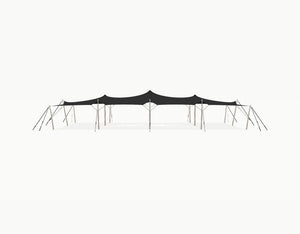 Stretchtent 19.5 × 10.5 meter Robinia – Complete Set - Black