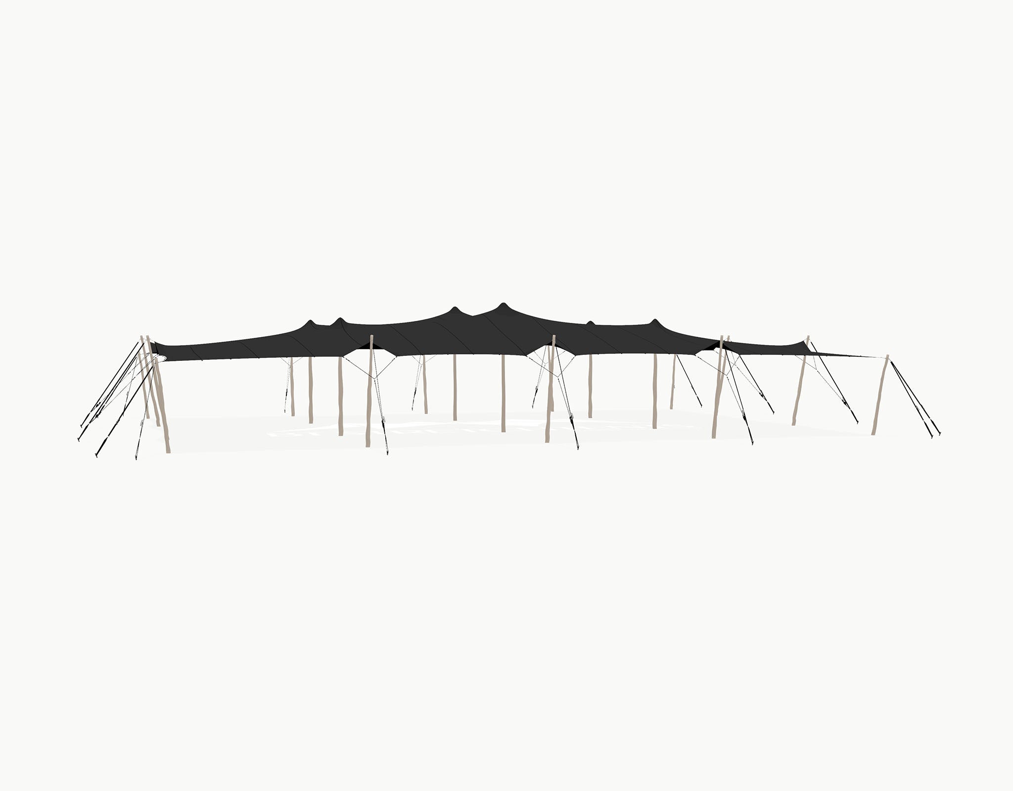 Stretchtent 21 × 15 meter "Robinia" Black – Complete Set