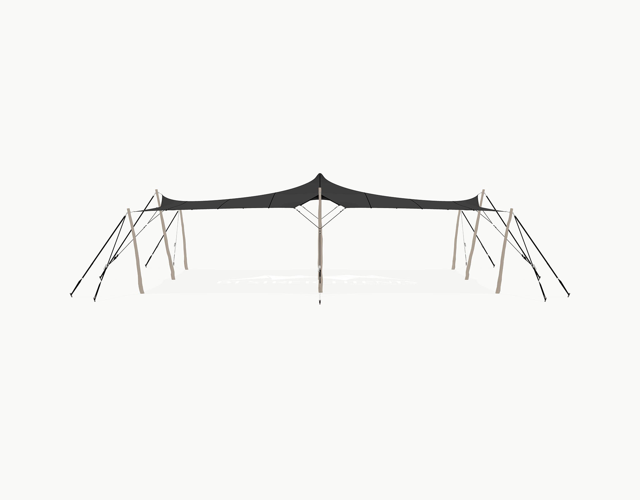 Stretchtent 10.5 × 7.5 meter "Robinia" Black – Complete Set