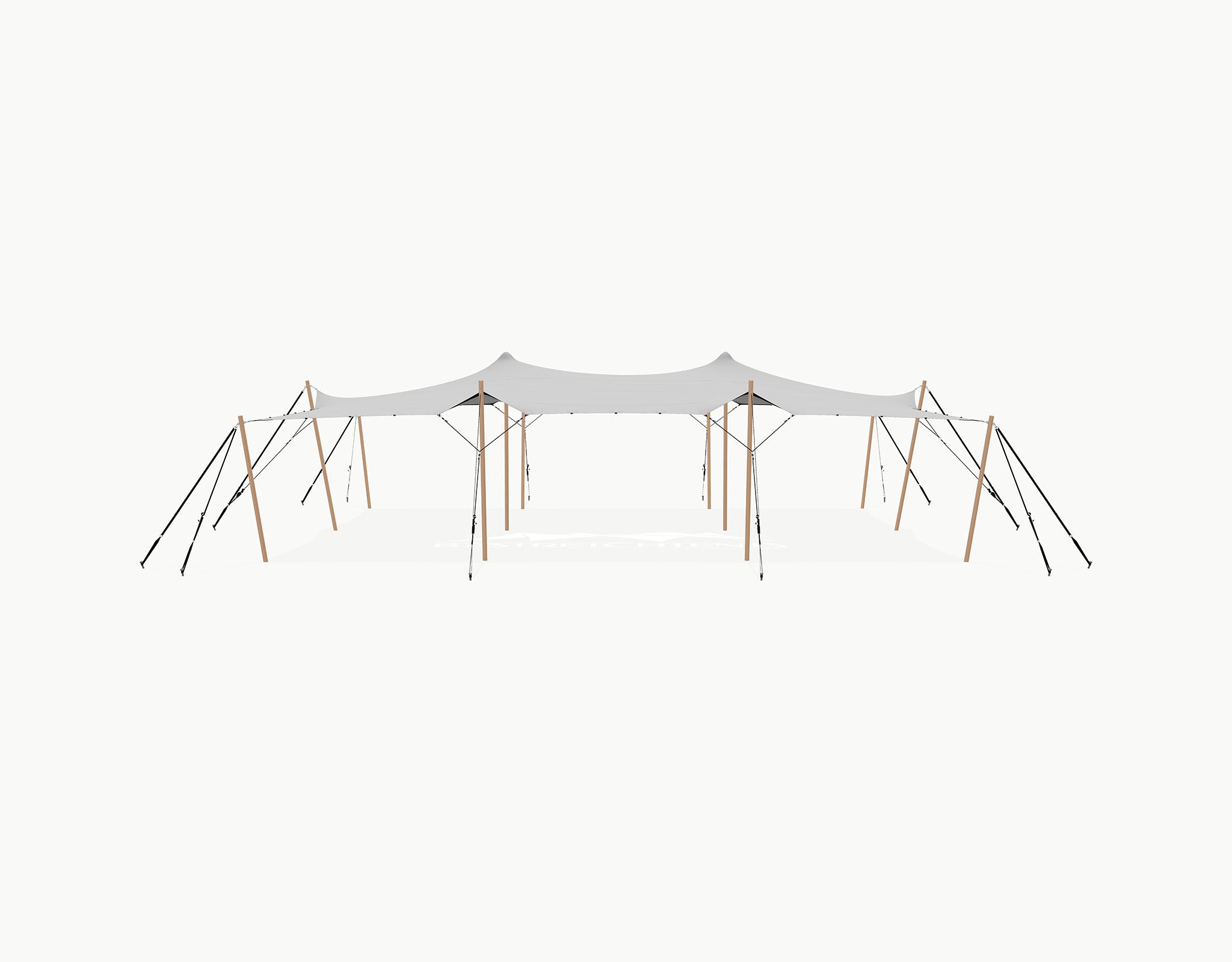 Stretchtent 12 × 10.5 meter "Douglas" Grey – Complete Set