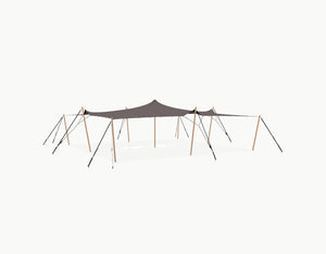 Stretchtent 10.5 × 10 meter Douglas – Complete Set - Taupe