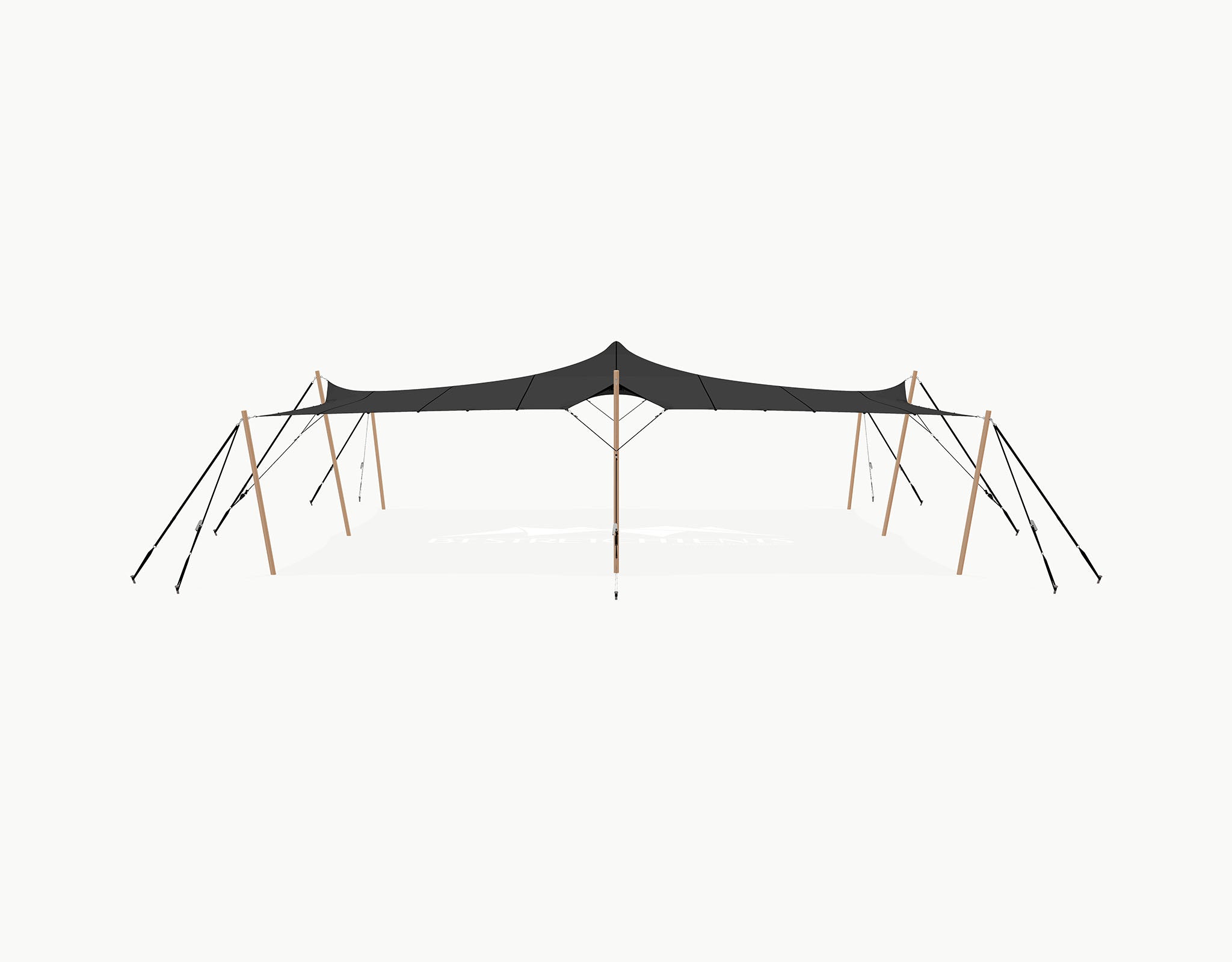 Stretchtent 10.5 × 10 meter "Douglas" Black – Complete Set