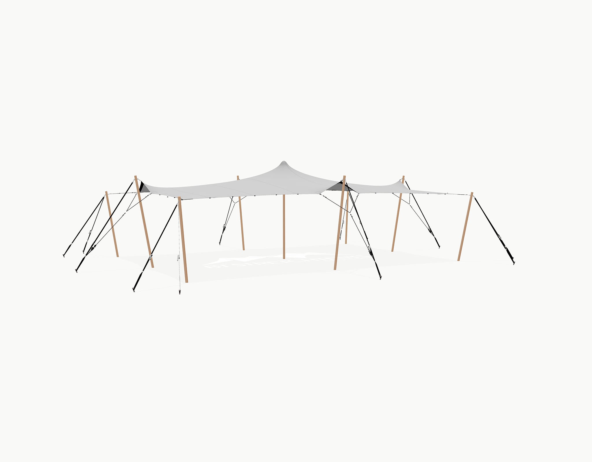 Stretchtent 10.5 × 7.5 meter "Douglas" Grey – Complete Set