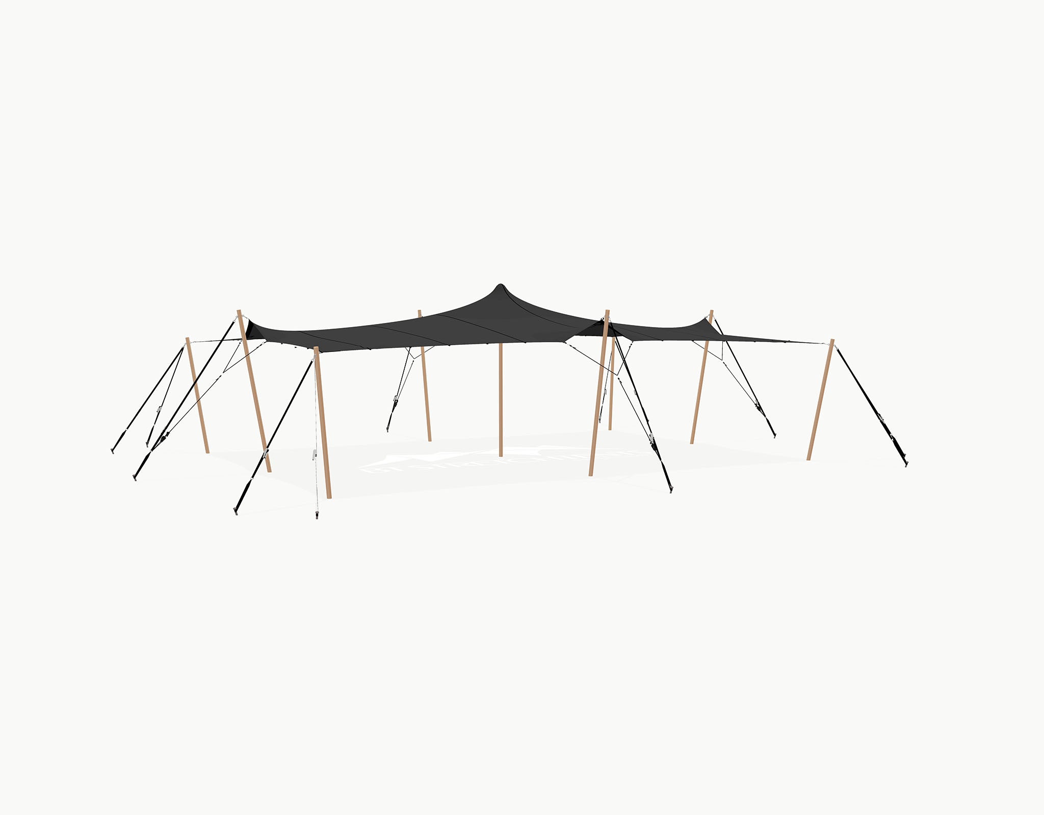 Stretchtent 10.5 × 7.5 meter "Douglas" Black – Complete Set