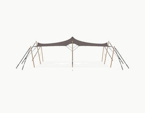 Stretchtent 9 × 6 meter Douglas – Complete Set - Taupe